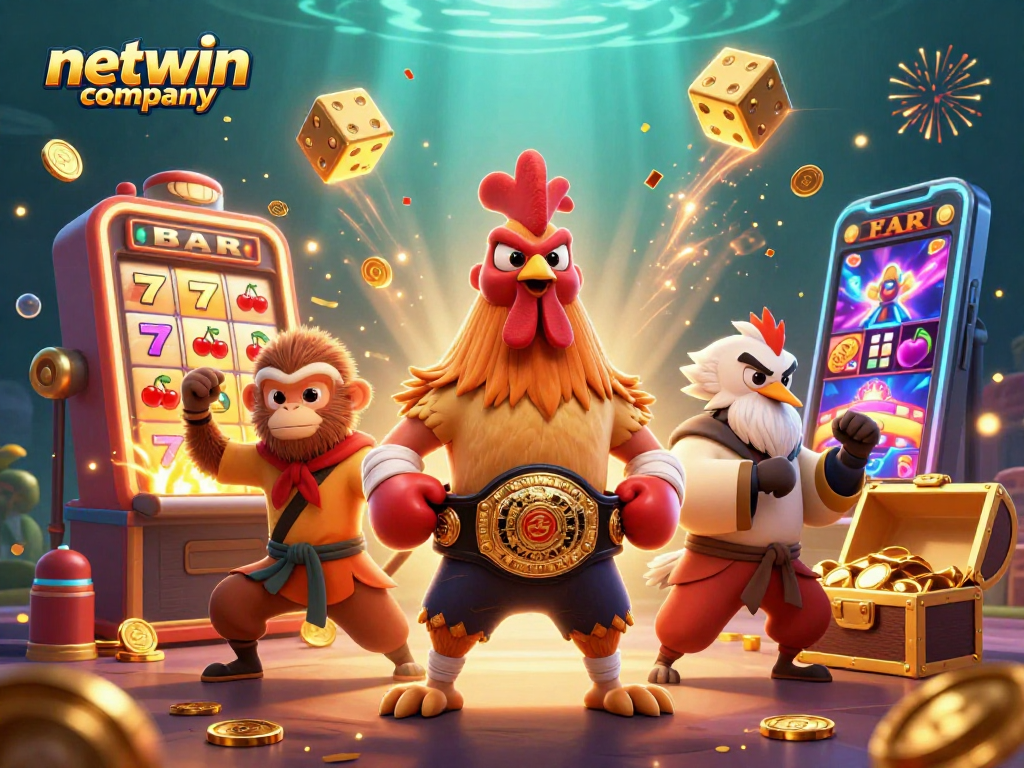 Engage with netwin company in a vibrant casino scene featuring dynamic characters and spectacular jackpots.