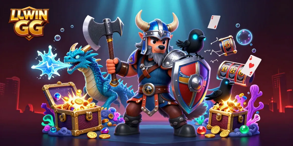 Experience winning thrills with LLWIN GG in this vibrant 3D casino scene full of action and excitement.
