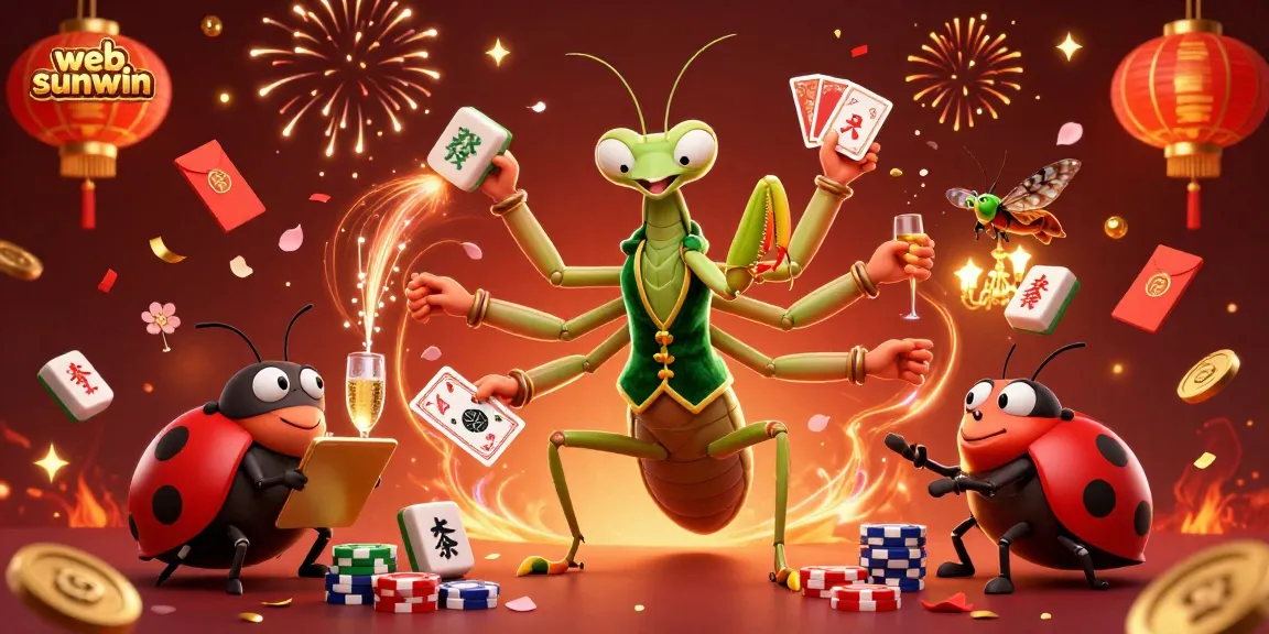 Experience thrilling gameplay with web sunwin, as the animated mantis dealer vouches for vibrant casino action.