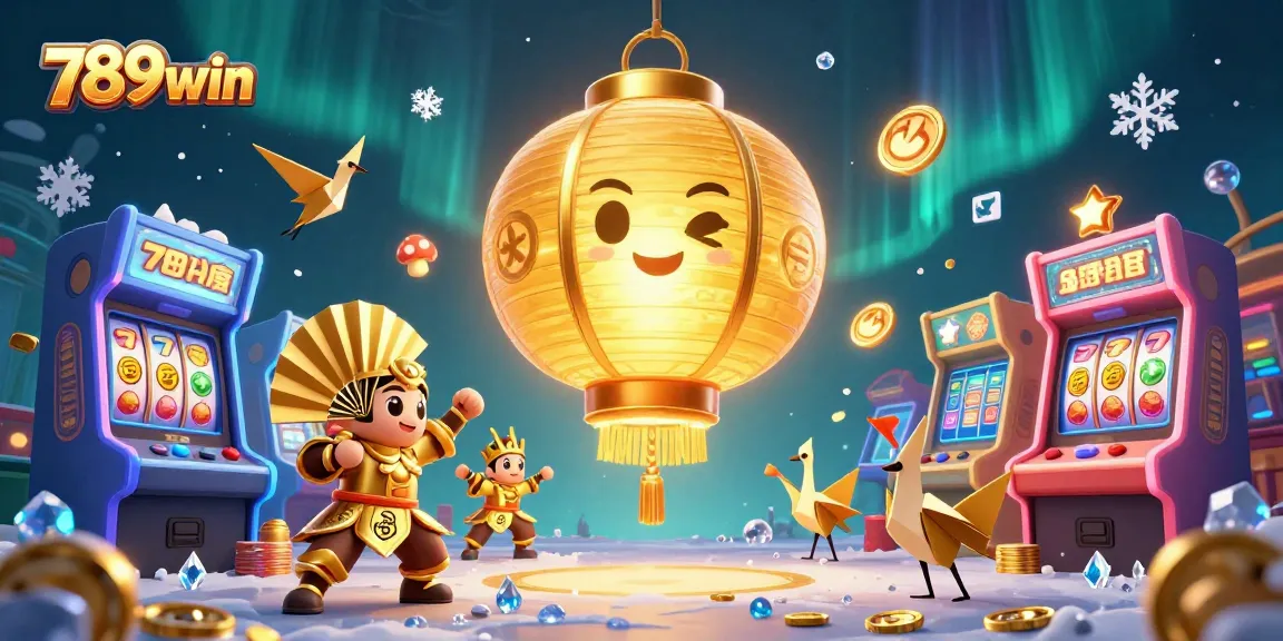 Win big with 789win's vibrant casino games illustrated in an energetic, magical 3D scene.