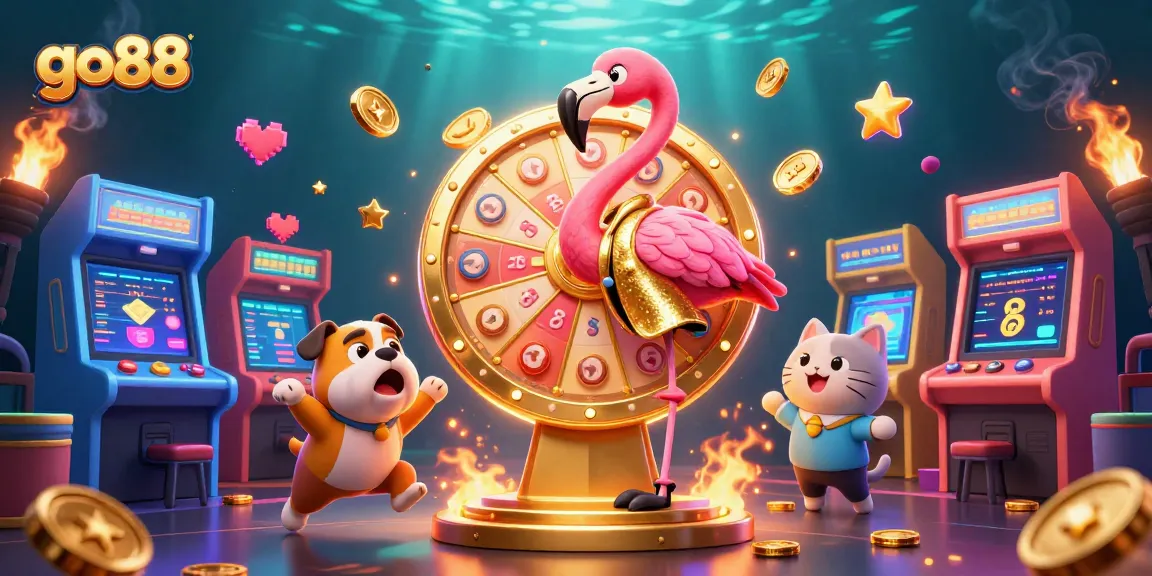 Spin the go88 prize wheel with vibrant characters and dynamic casino elements.